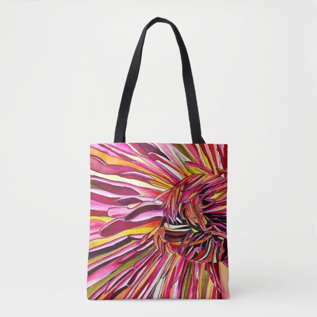 Tote Bag Fleur d'aquarelle Chrysanthemum (Devant)