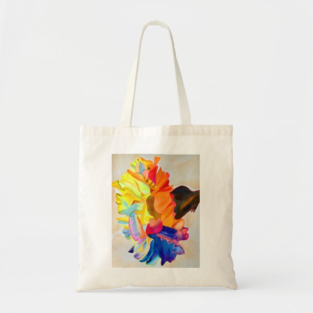 Tote Bag Fleur d'aquarelle Neon Carnation (Devant)