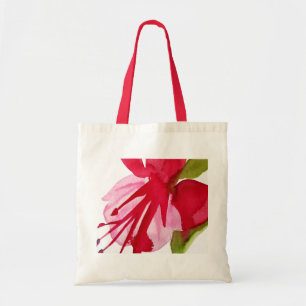Tote Bag Fleur d'aquarelle pop art Fuchsia rose