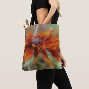 Tote Bag Fleur d'art de Susan aux yeux noirs orange