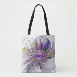 Tote Bag Fleur d'art fractal abstrait énergique et coloré