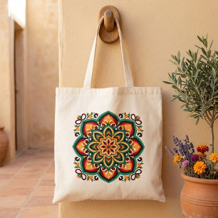 Tote Bag Fleur d'art populaire Boho