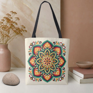 Tote Bag Fleur d'art populaire Boho