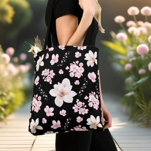 Tote Bag Fleur de cerisier Sakura Magnolia Printemps rose n