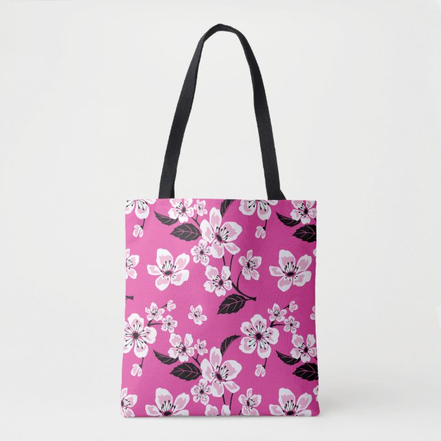 TOTE BAG FLEUR DE CERISIER - SAKURA (ROSE) (Devant)
