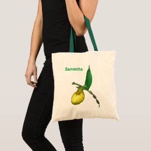 Tote Bag Fleur de dame jaune sauvage personnalisée