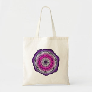 Tote Bag Fleur De Doodle Rose Et Violet