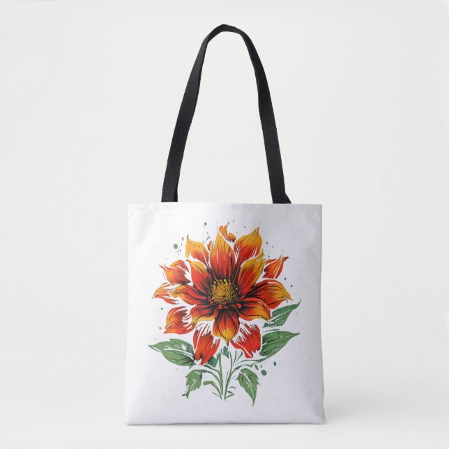 Tote Bag Fleur de feu Dahlia (Devant)