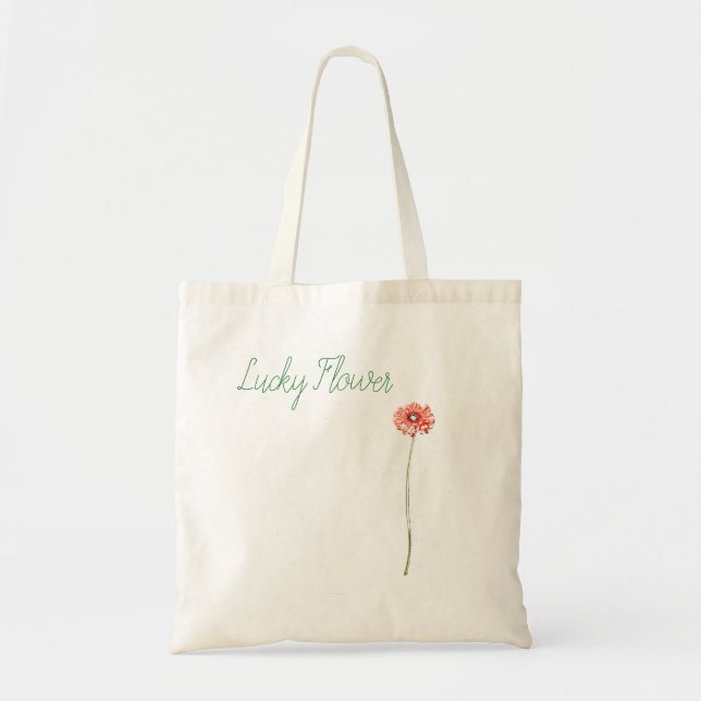 Tote Bag Fleur de Gerbera rouge pâle (Devant)