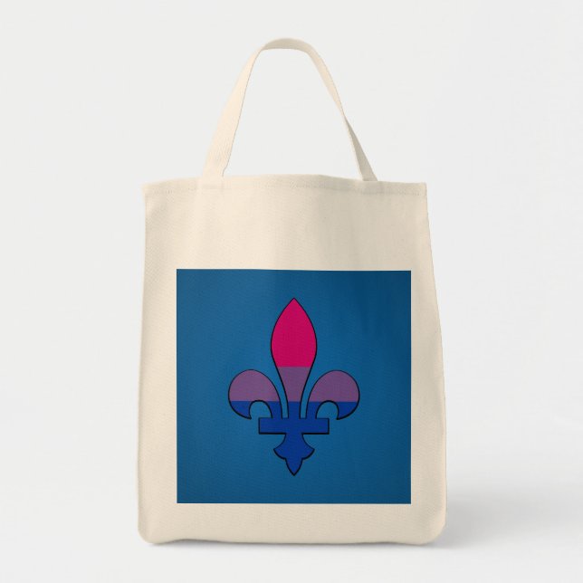 Tote Bag Fleur de lis de la fierté de la bisexualité (Devant)