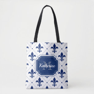 Tote Bag Fleur de lis Motif