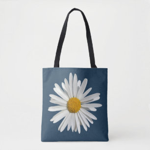 Tote Bag Fleur de marais blanc - Bleu de mode tendance