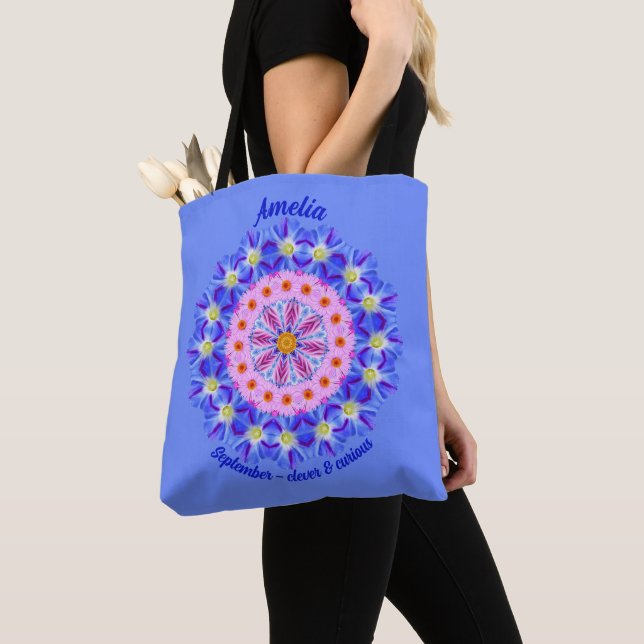 Tote Bag Fleur de mois de naissance de septembre personnali (De près)