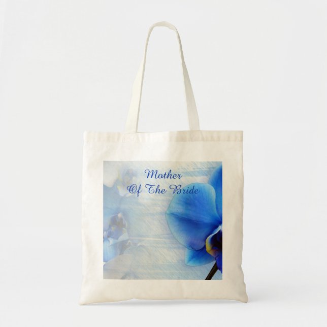 Tote Bag Fleur de orchidée tropicale à l'aquarelle bleue mo (Devant)