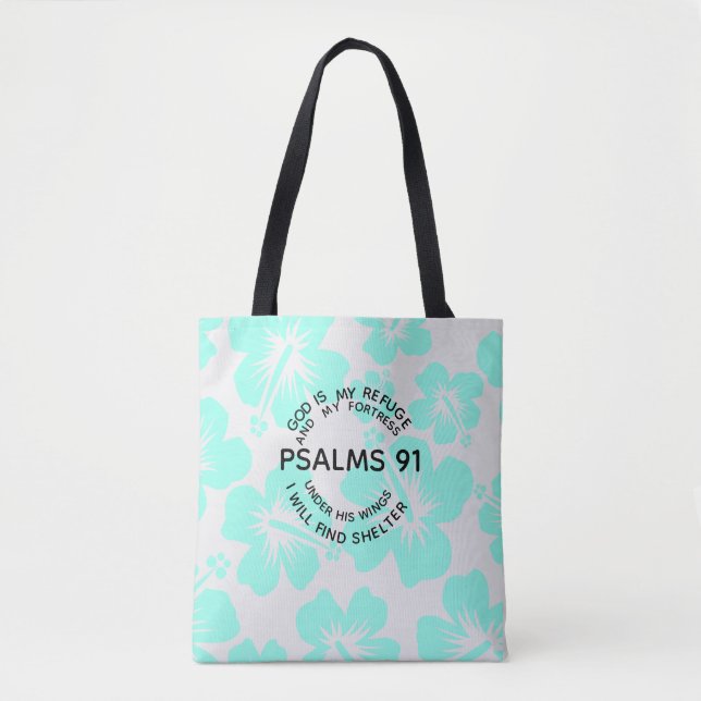 Tote Bag Fleur de psaume 91 à la menthe (Devant)