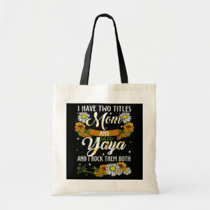 Tote Bag Fleur De Soleil Femme J'Ai Deux Titres Maman Et Ya