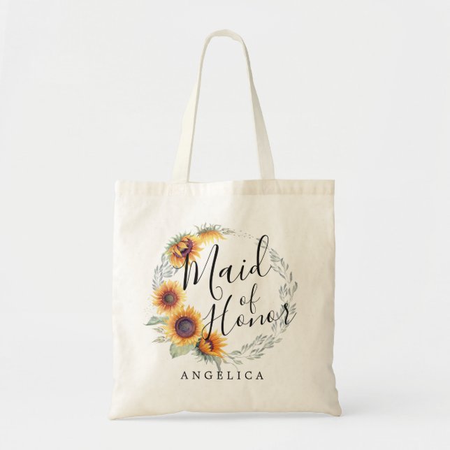 Tote Bag Fleur de tournesol| Maid of Honor (Devant)