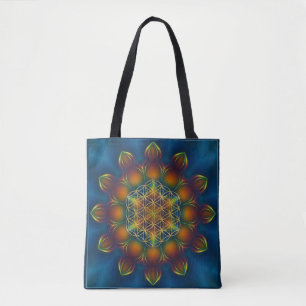 Tote Bag Fleur De Vie - Fractal Mandala Carré III