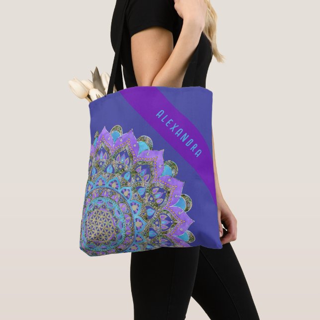 Tote Bag Fleur De Vie - Mandala India Style 2 (De près)