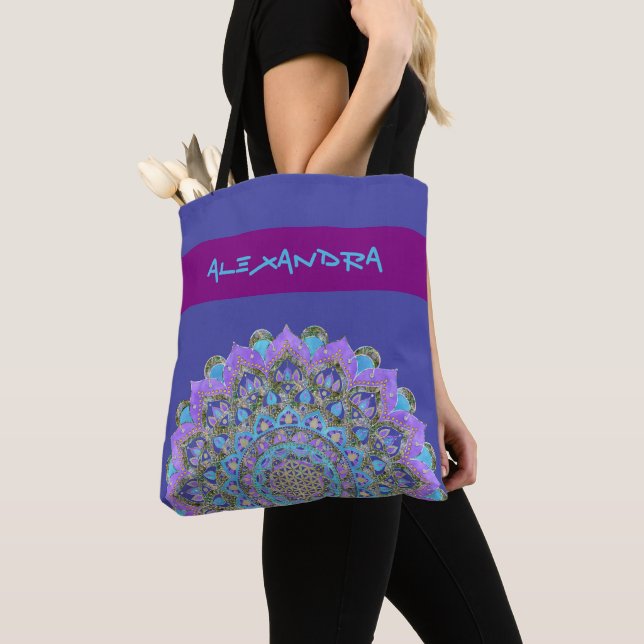 Tote Bag Fleur De Vie - Mandala India Style 2 (De près)