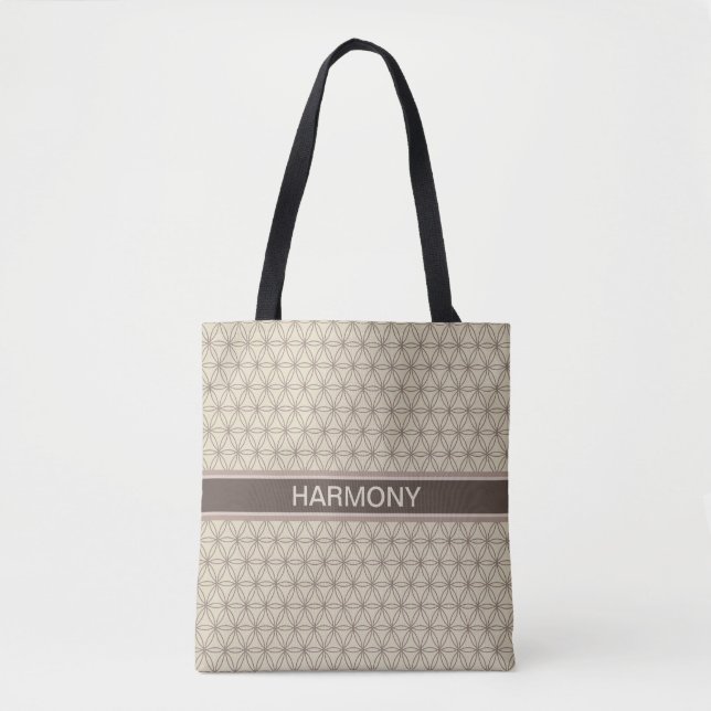 Tote Bag Fleur de vie sur le beige (Devant)
