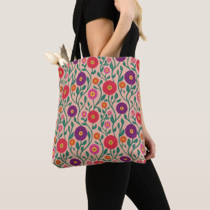 Tote Bag Fleur de vigne du milieu du siècle Guirlande de