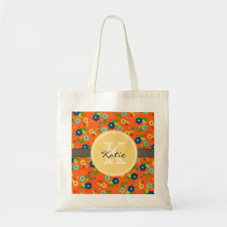 Tote Bag Fleur décorée d'un monogramme