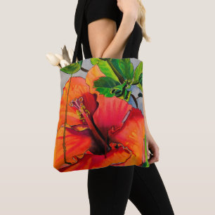 Tote Bag Fleur d'Hibiscus du néon tropical