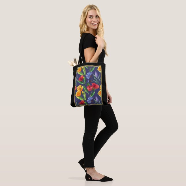 Tote Bag Fleur du mois de naissance Août Popot (Sur le modèle)
