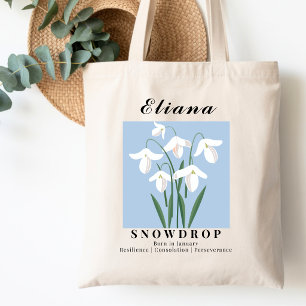 Tote Bag Fleur du mois de naissance de janvier Snowdrop Cér