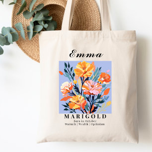 Tote Bag Fleur du mois de naissance d'octobre Cadeau de sho