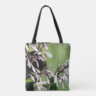 Tote Bag fleur et feuille de cloche rose pâle