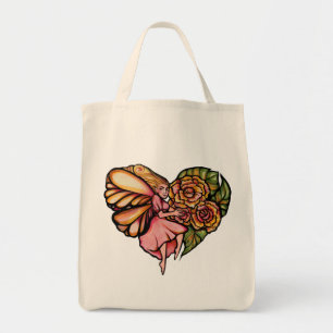 Tote Bag Fleur Fée Jardin Fleurs Coeurs Fleurs Fées