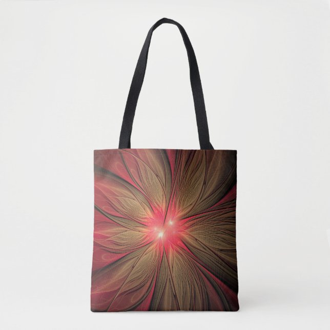 Tote Bag Fleur fractale de fansy rouge (Devant)