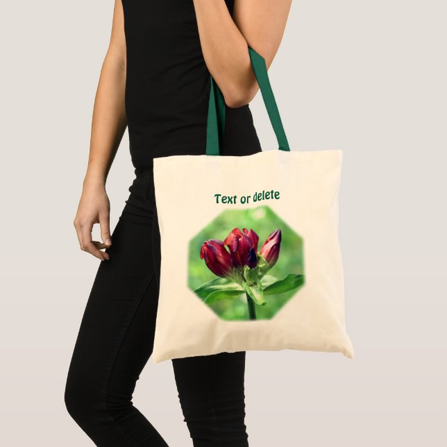 Tote Bag Fleur Gentienne Rouge personnalisée (Devant (produit))