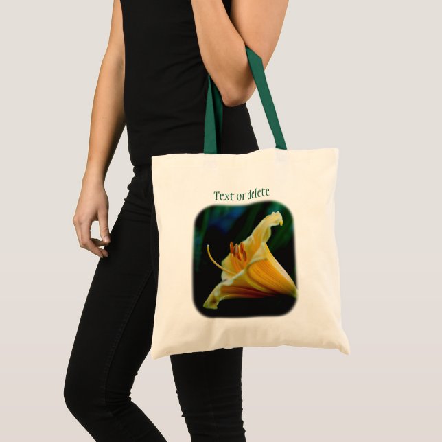 Tote Bag Fleur Lily Jaune Personnalisée (Devant (produit))