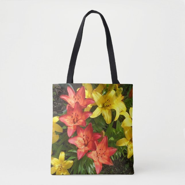 Tote Bag Fleur Lys jaune rouge vert conçu (Devant)