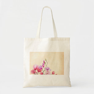 Tote Bag Fleur Magnolia Aquarelle Ressort Floral Vintage
