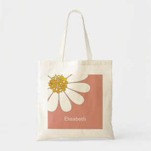 Tote Bag Fleur marguerite blanche Personnaliser le nom Anni