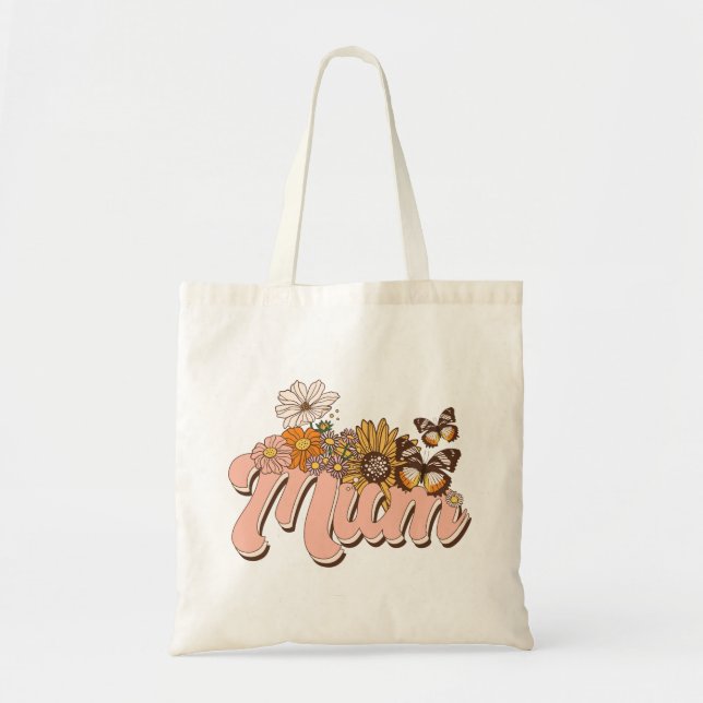 Tote Bag Fleur mère rétro (Devant)