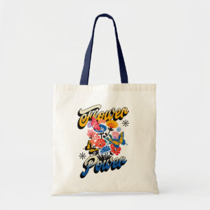 Tote Bag Fleur Rétro Pouvoir Papillon Vintage Hippie
