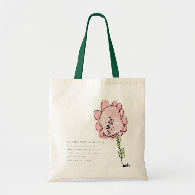 Tote Bag Fleur rose très jolie pour enfant Meilleure fête d (Devant)