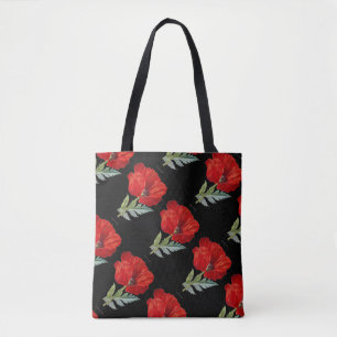 Tote Bag Fleur rouge vintage de pavot tout plus de -