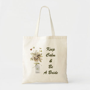 Tote Bag fleur sauvage beige hippie bohème mariage burlap