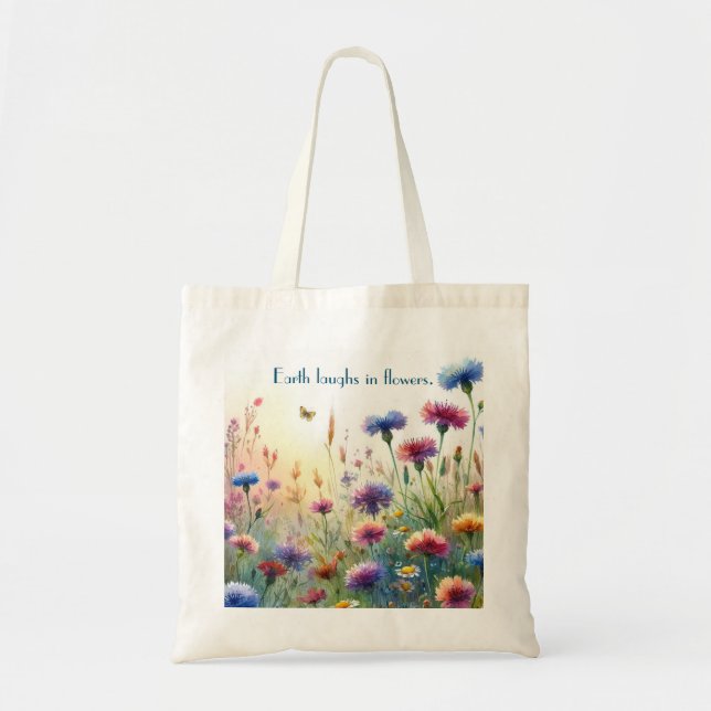 Tote Bag Fleur sauvage et devis (Devant)
