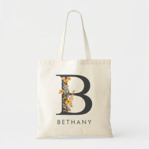 Tote Bag Fleur sauvage initiale B