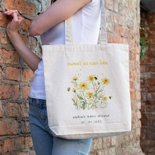 Tote Bag Fleur sauvage Jaune doux comme Baby shower neutre