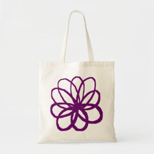 Tote Bag Fleur Spontanée - Plum