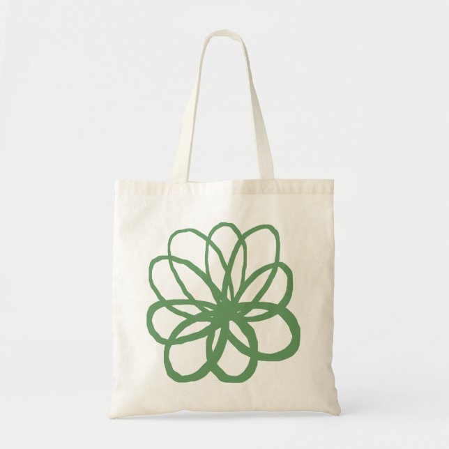 Tote Bag Fleur Spontanée - Vert de l'Armée (Devant)