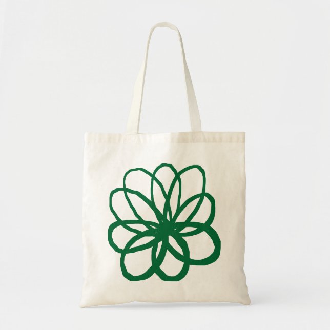 Tote Bag Fleur Spontanée - Vert Forêt (Devant)